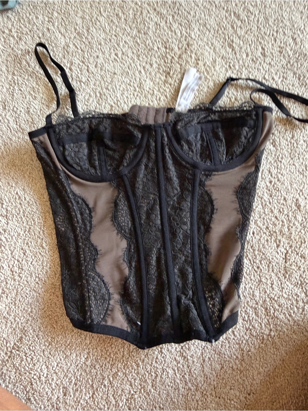 Urban Outfitters Black Lace Corset Top